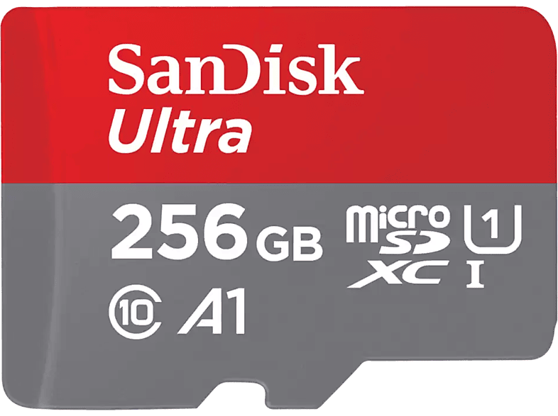 SANDISK 256GB Ultra microSDXC Karte + SD-Adapter bis zu 150 MB/s mit App-Performance A1 UHS-I Class 10 U1; Speicherkarte