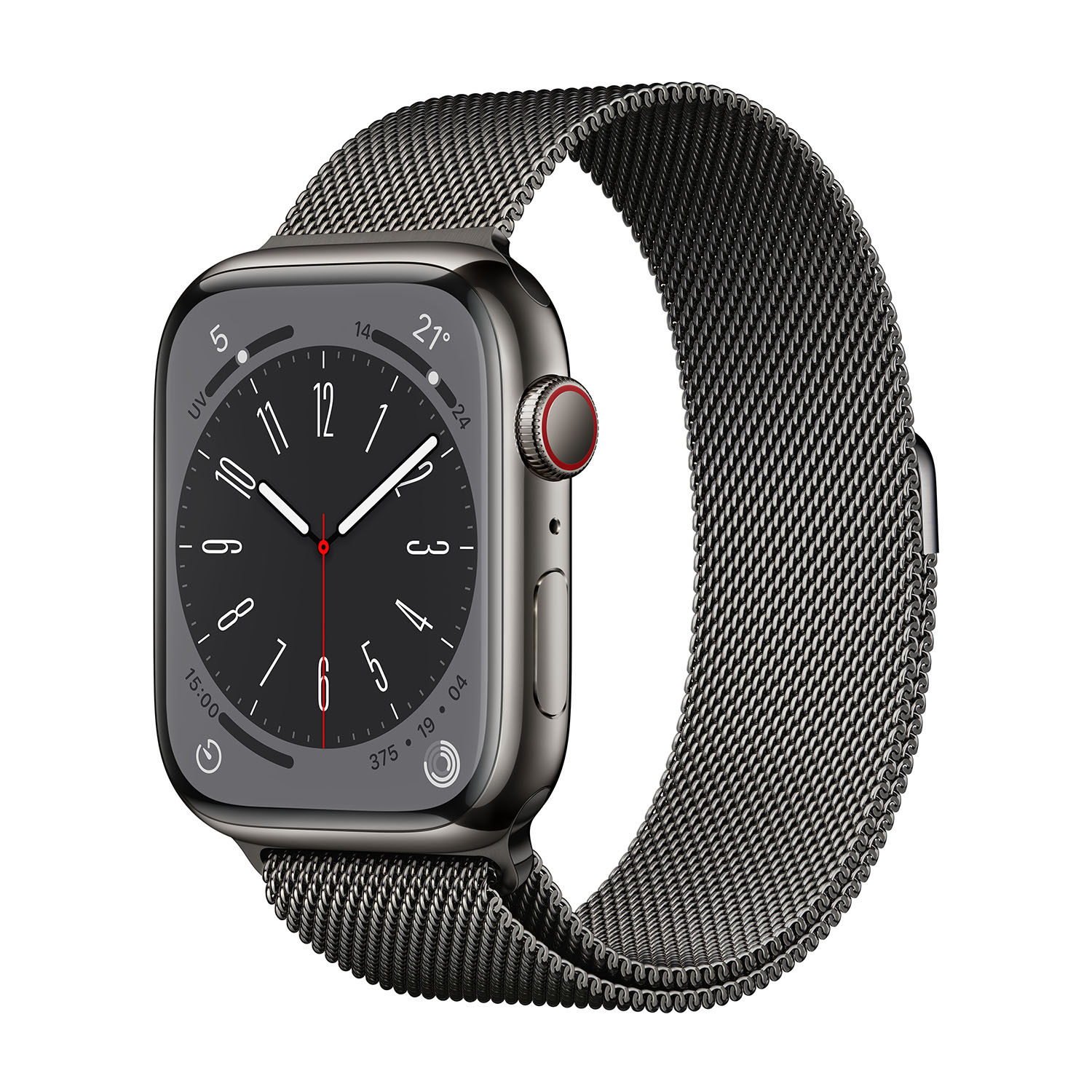Apple Watch Series 8 GPS + Cellular 45mm Cassa in acciaio inossidabile color grafite con Loop maglia milanese