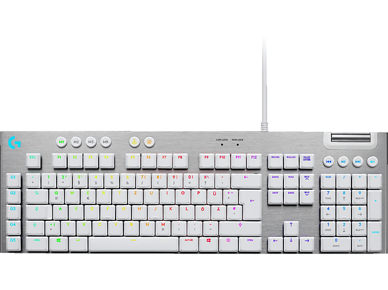 G815 Lightsync, LOGITECH kabelgebunden, Tastatur, Gaming Weiß