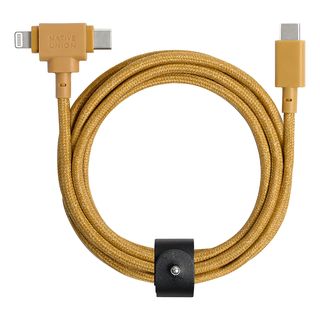 NATIVE UNION Belt Cable Duo - Cavo da USB-C ad Apple Lightning e USB-C (Kraft)