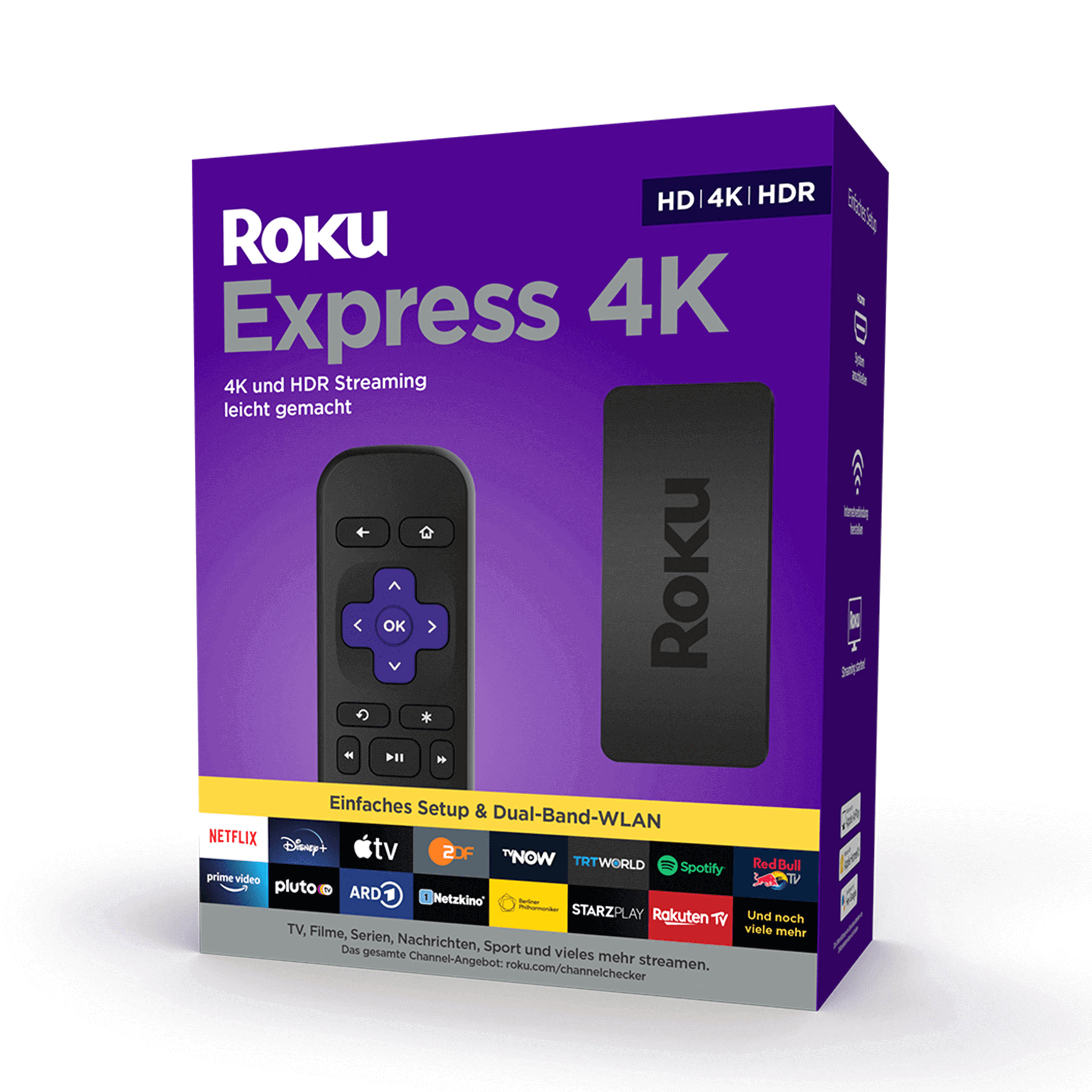 Schwarz ROKU 4K Express Streaming Player,