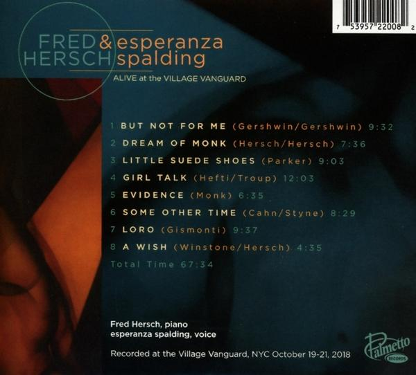 Hersch,Fred/Spalding,Esperanza - Alive At The Village Vanguard  - (CD)