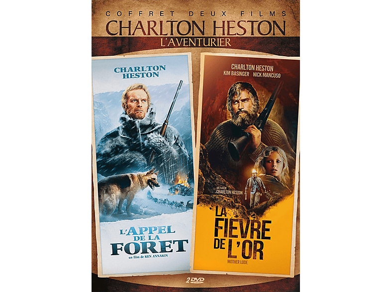 Cinebox Charlton Heston L'aventurier: La Fièvre De L'or + L'appel Forêt - Dvd