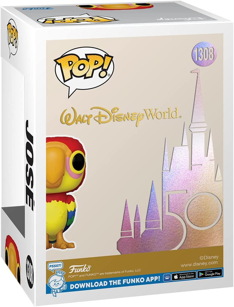 Caja Funko Pop! de José, un loro de Disney, celebrando el 50 aniversario.