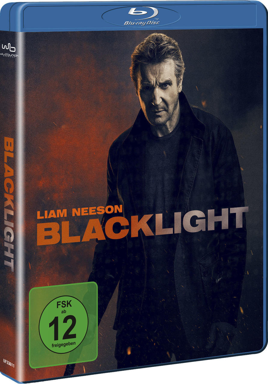 Blu-ray-Cover von 'Blacklight' mit Liam Neeson, Bewertung und Titel.