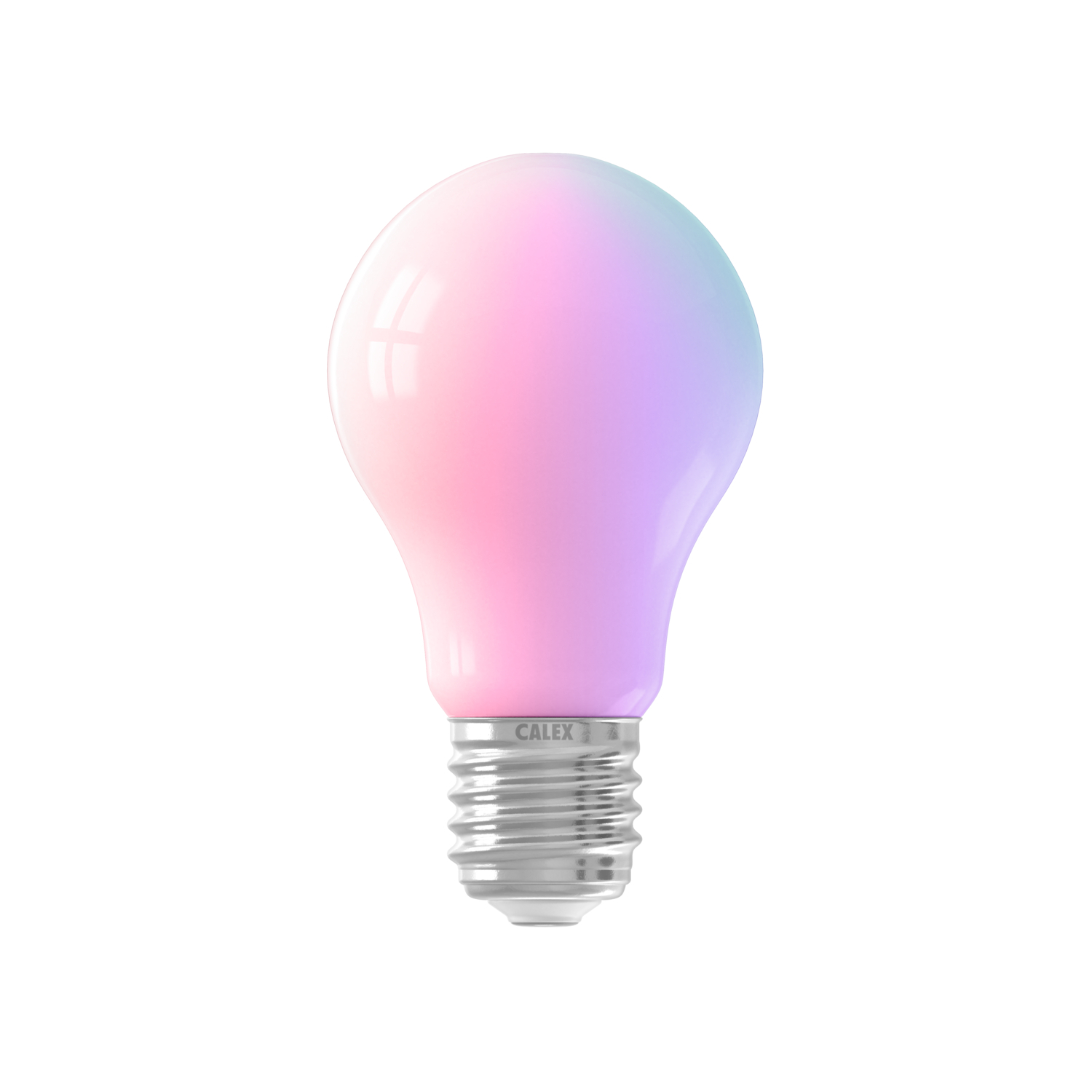 Light bulb with gradient colors. Pink, purple, and blue hues.