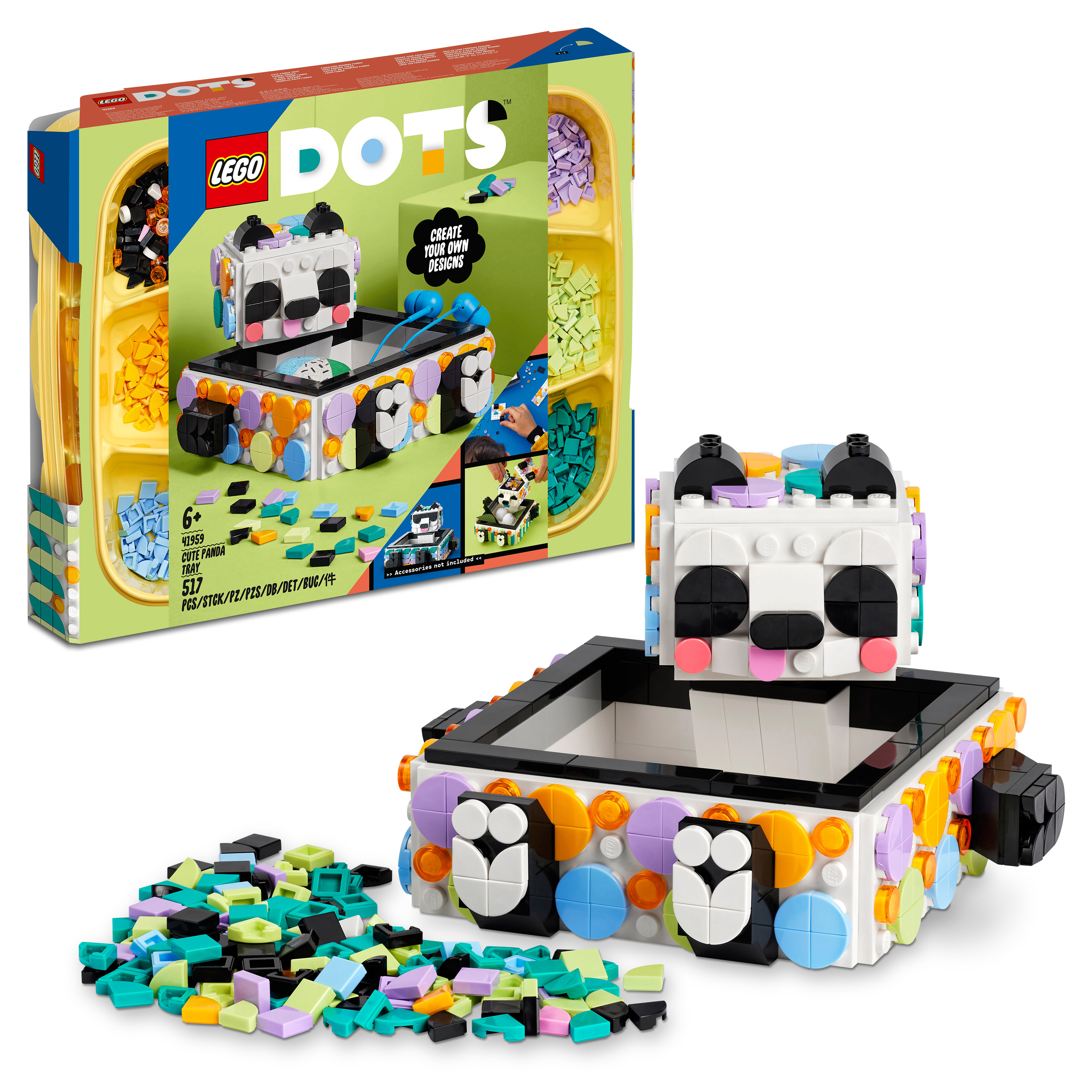 LEGO DOTS 41959 Panda Ablageschale Bausatz, Mehrfarbig
