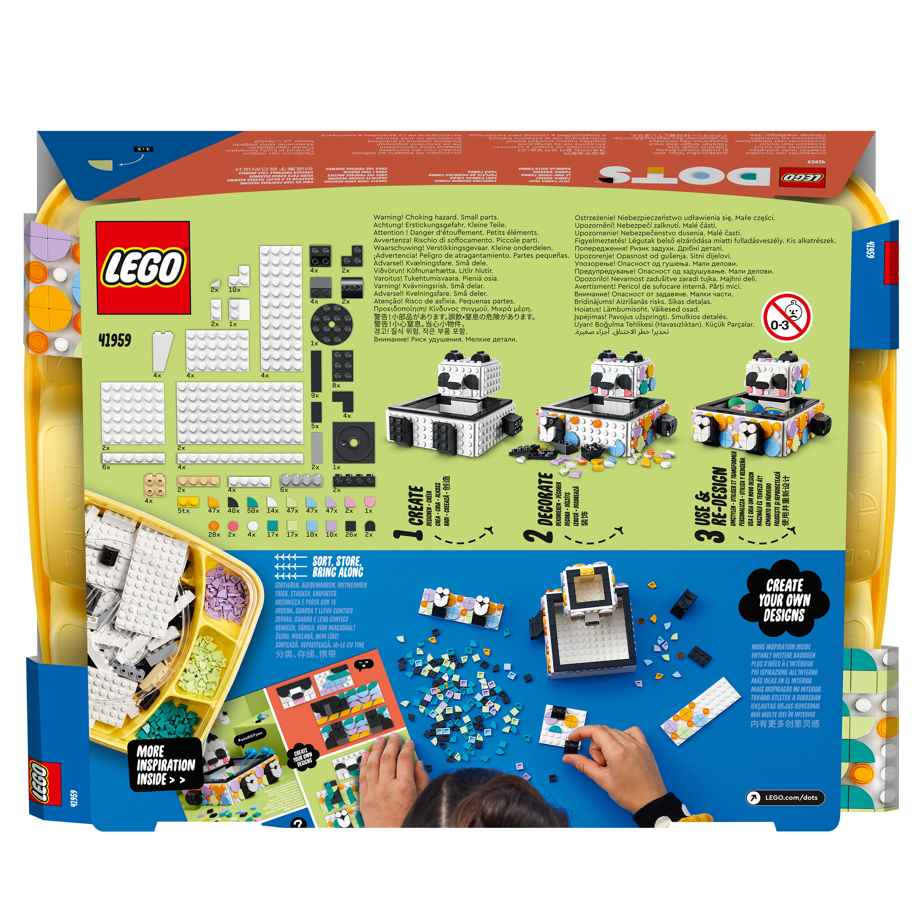 LEGO DOTS 41959 Panda Ablageschale Bausatz, Mehrfarbig