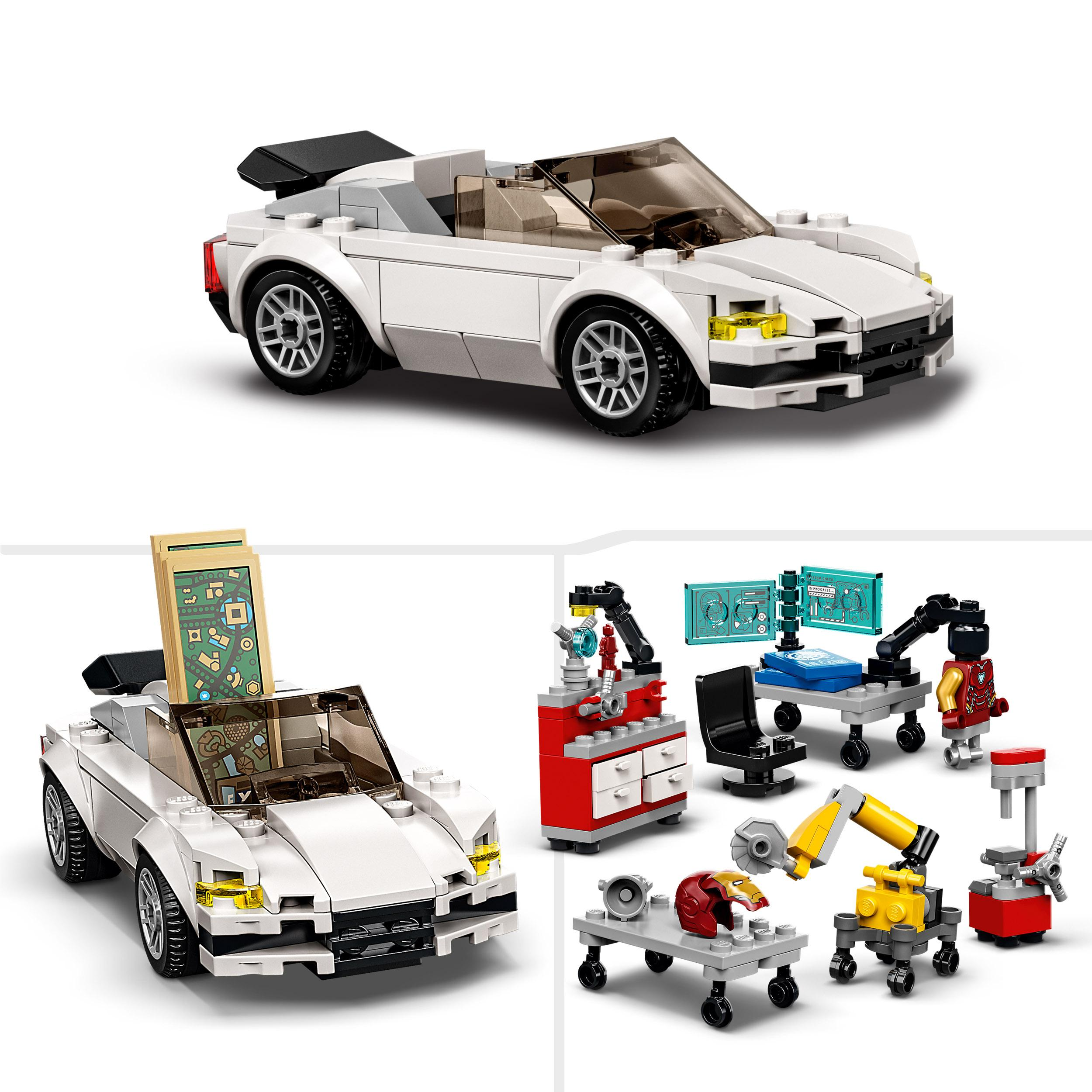 LEGO Marvel 76216 Iron Mans Werkstatt Bausatz, Mehrfarbig