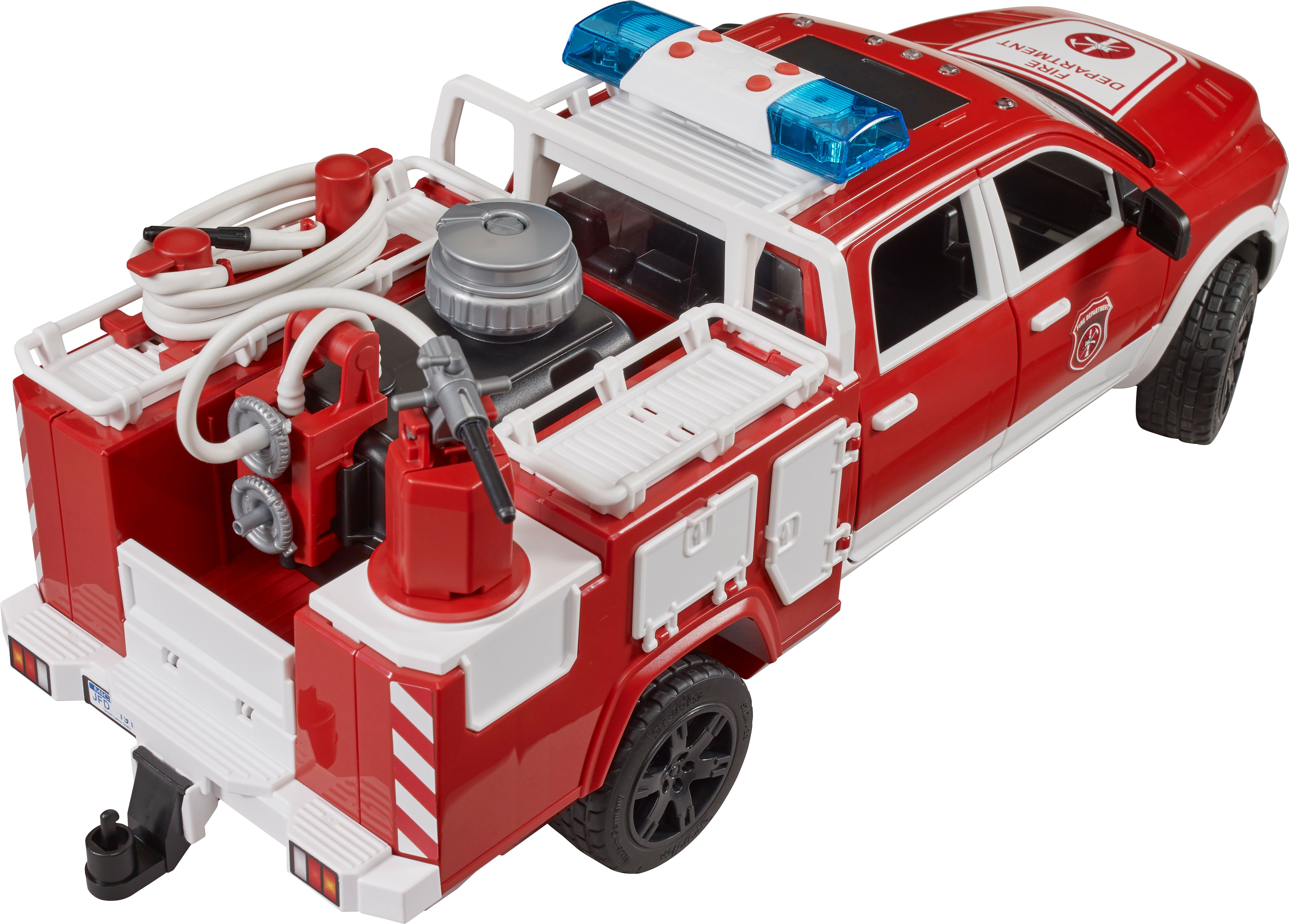 mit 2500 Rot/Weiß Sound Light 02544 BRUDER Modul Feuerwehreinsatzwagen + RAM Spielzeugauto,