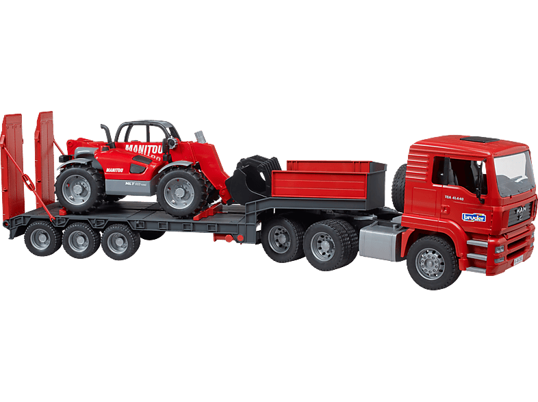 Bruder Scania Super 560R UPS Logistik-LKW mit Mitnahmestapler