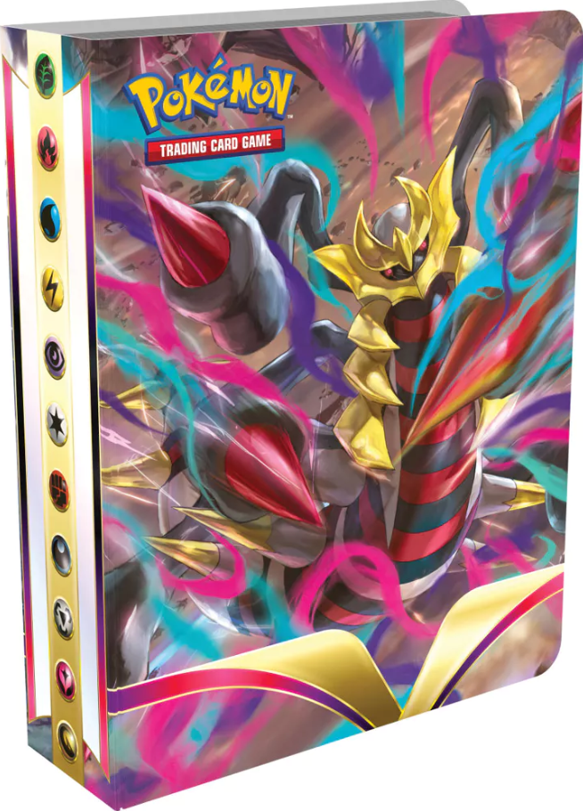 Pokemon trading card game binder. De cover toont een zwart en gouden Pokemon met rode accenten.