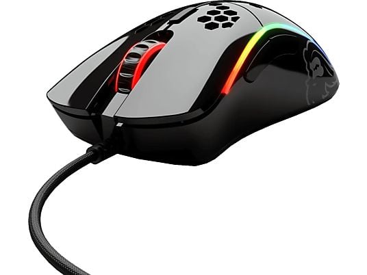 GLORIOUS PC GAMING RACE Model D- - Mouse per gaming, Connessione con cavo, Ottica con LED, 12000 dpi, Glossy Black