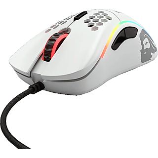 GLORIOUS PC GAMING RACE Model D - Gaming Maus, Kabelgebunden, Optisch mit Leuchtdioden, 12000 dpi, Matte White