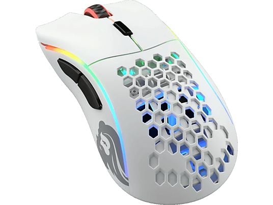 GLORIOUS PC GAMING RACE Model D (Wireless) - Gaming Maus, Kabellos, Optisch mit Leuchtdioden, 19000 dpi, Matte White