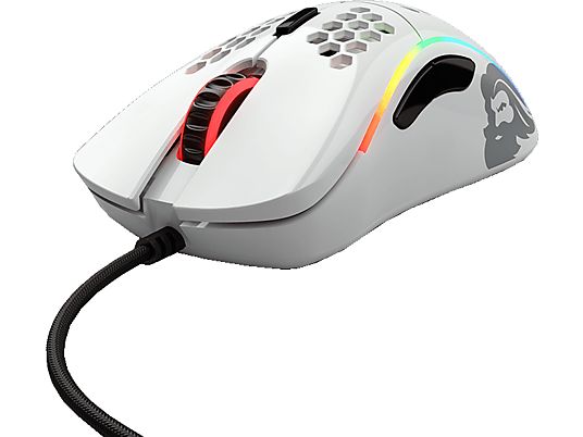 GLORIOUS PC GAMING RACE Model D - Mouse per gaming, Connessione con cavo, Ottica con LED, 12000 dpi, Glossy White