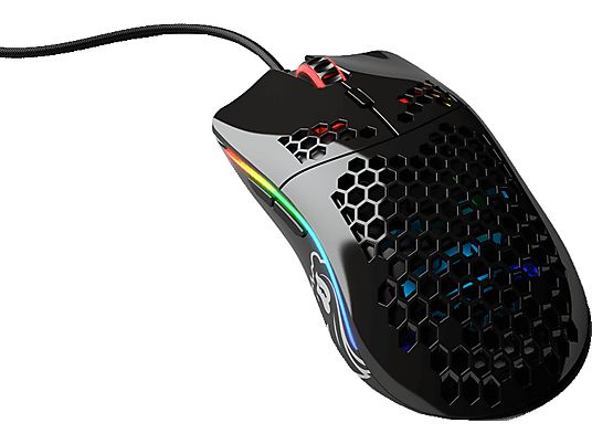 GLORIOUS PC GAMING RACE Model O - Mouse per gaming, Connessione con cavo, Ottica con LED, 12000 dpi, Glossy Black