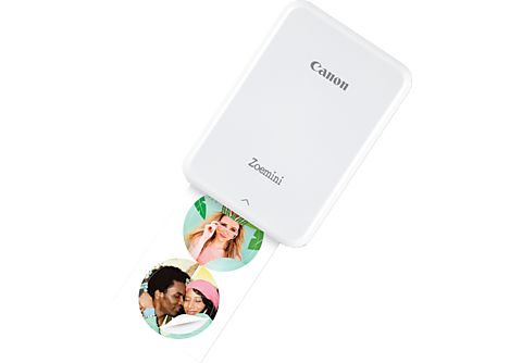 CANON Imprimante photo portable Zoemini White/Silver + Housse de transport & Papier photo autocollant (3204C072AB)