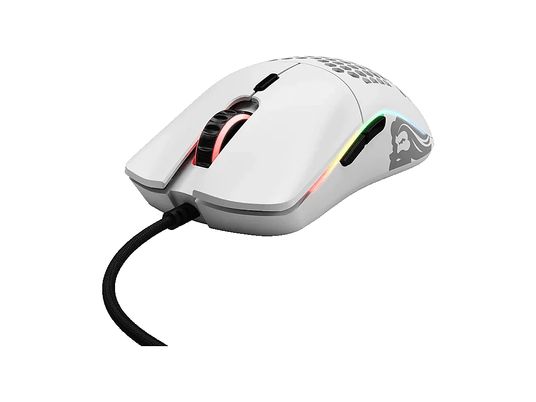 GLORIOUS PC GAMING RACE Model O- - Mouse per gaming, Connessione con cavo, Ottica con LED, 12000 dpi, Matte White