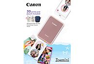 CANON Imprimante photo portable Zoemini Pink/Gold + Housse de transport & Papier photo autocollant (3204C070AB)