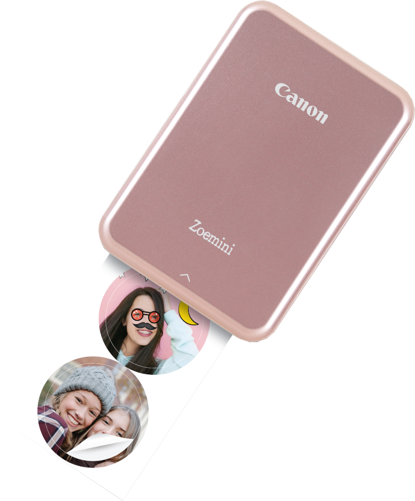 CANON Imprimante photo portable Zoemini Pink/Gold + Housse de transport & Papier photo autocollant (3204C070AB) Imprimante photo portable