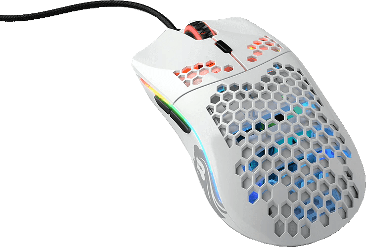 GLORIOUS PC GAMING RACE Model O- - Souris de jeu, Filaire, Optique avec diodes électroluminescentes, 12000 dpi, Glossy White
