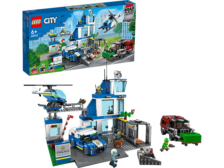 LEGO City 60316  Polizeistation Bausatz, Mehrfarbig