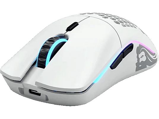 GLORIOUS PC GAMING RACE Model O- (Wireless) - Gaming Maus, Kabellos, Optisch mit Leuchtdioden, 19000 dpi, Matte White