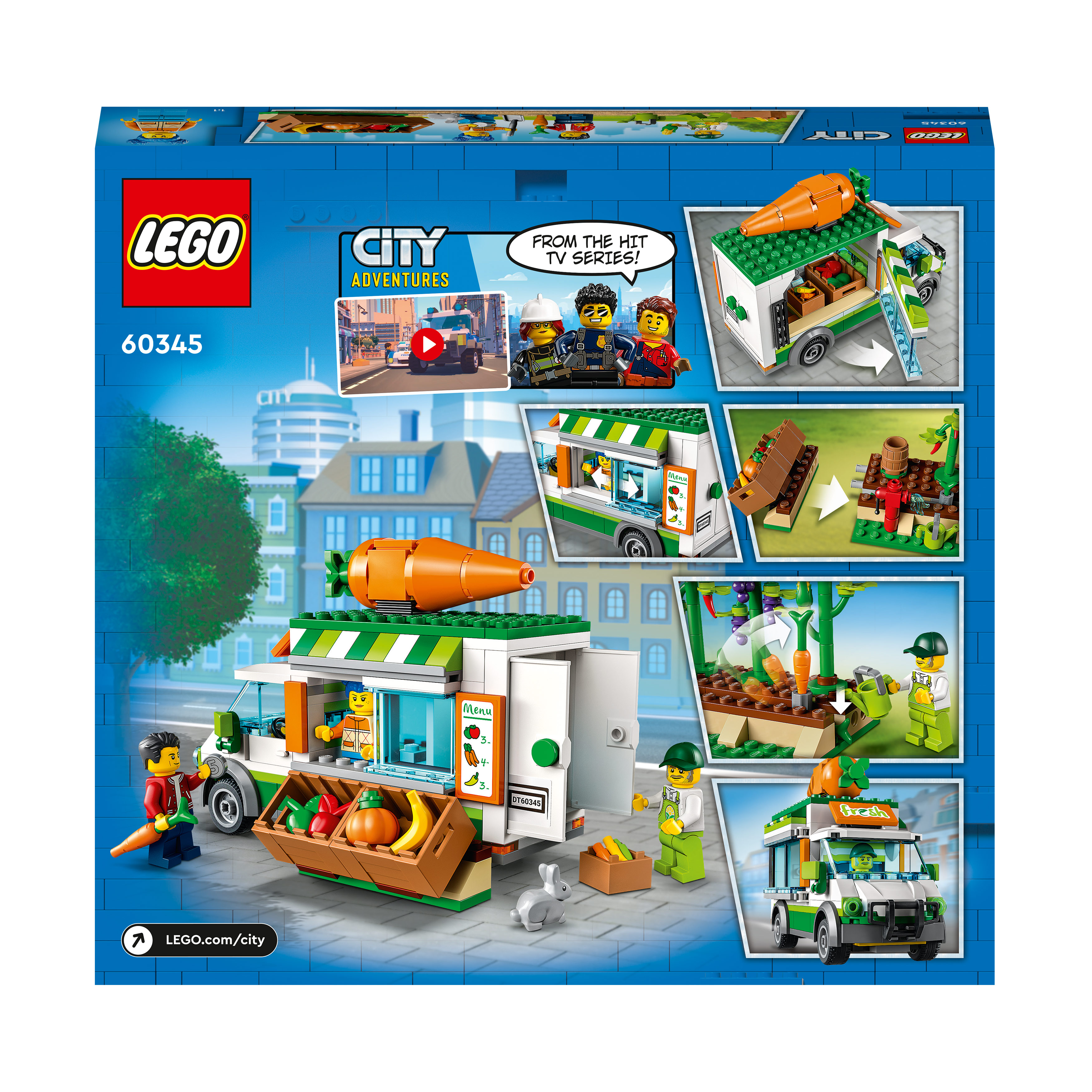 LEGO City 60345 Gemüse-Lieferwagen Bausatz, Mehrfarbig