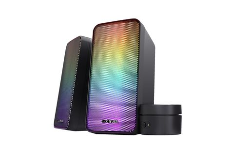 Lautsprecherset TRUST GXT611 Wezz beleuchtetes 2.0 RGB Lautsprecherset  Schwarz | MediaMarkt
