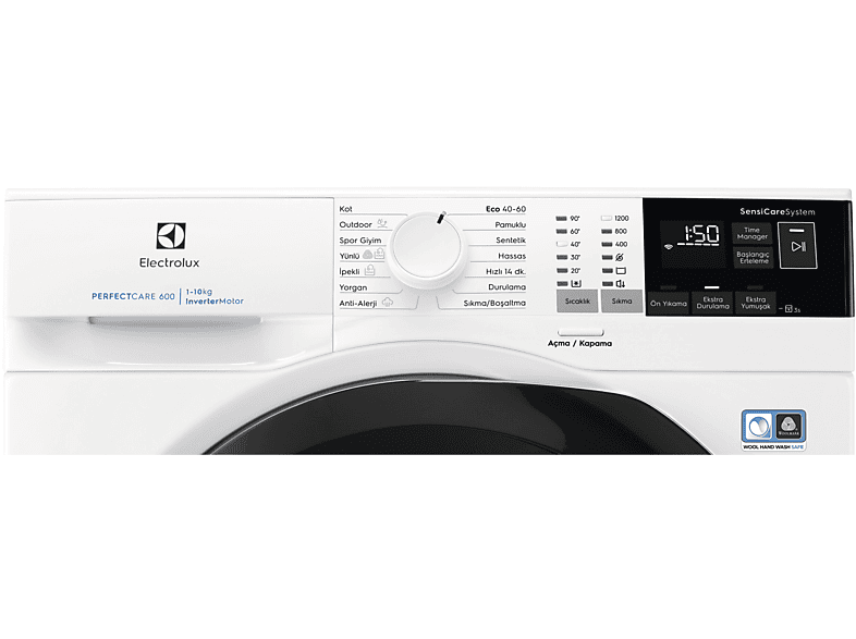 ELECTROLUX EW6FN421BT C Enerji Sınıfı 10kg 1200 Devir Çamaşır Makinesi Beyaz_2