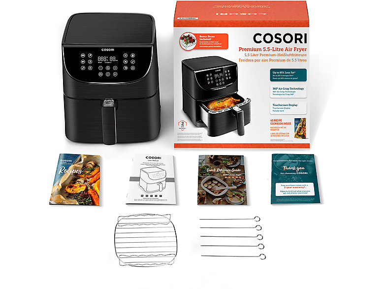 COSORI Premium 5.5L Air Fryer Fritöz Siyah_4