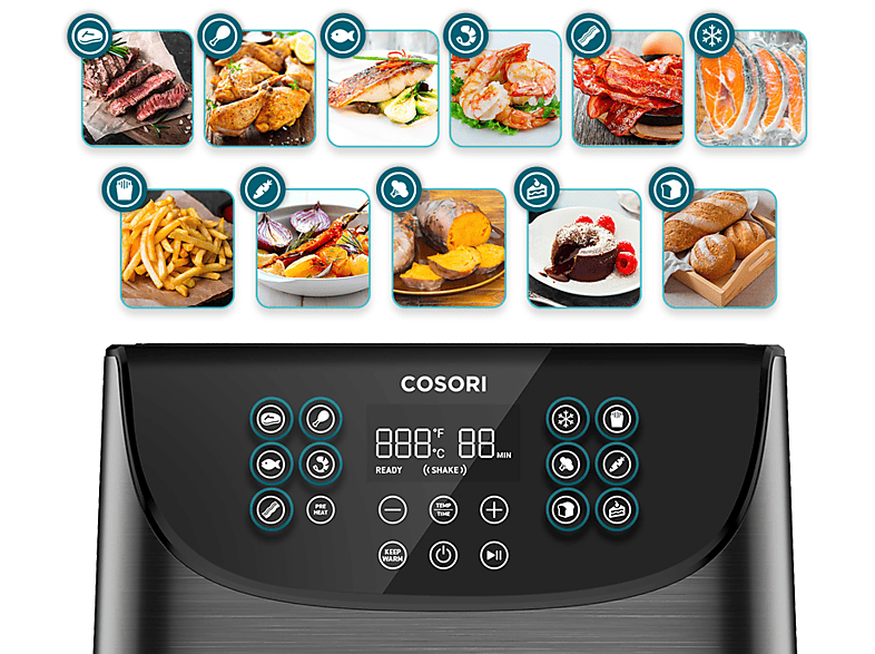 COSORI Premium 5.5L Air Fryer Fritöz Siyah_6