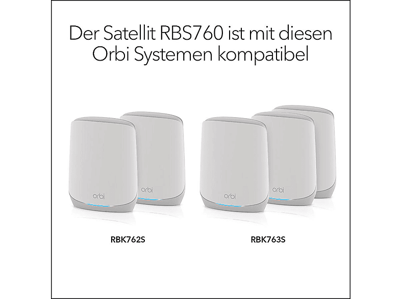 Thumbnail - NETGEAR RBS760-100EUS ORBI WIFI 6 TRI-BAND ZUSATZSATE Mesh Wlan Extender