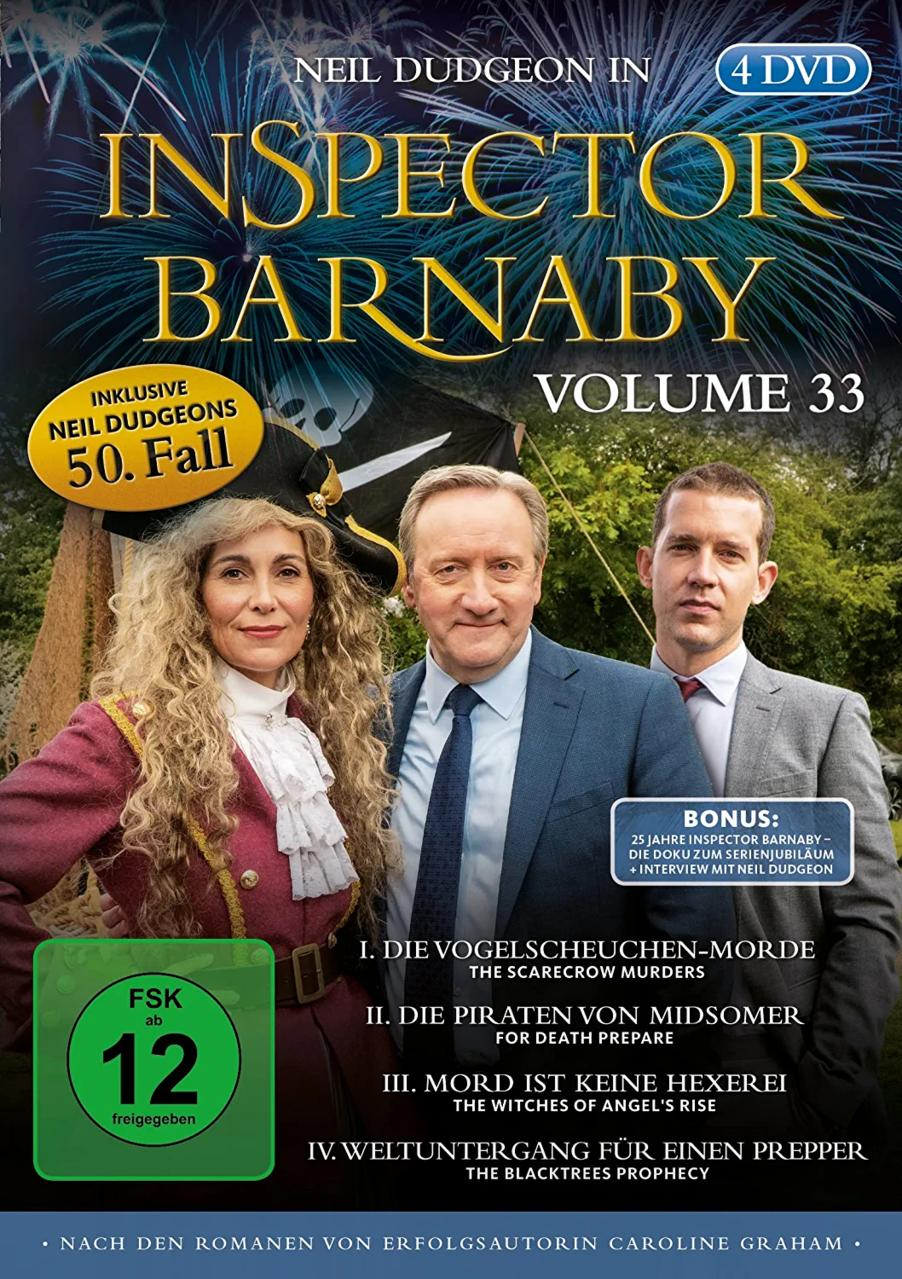 Inspector Barnaby DVD-Box-Set. Mit Schauspielern Neil Dudgeon und anderen. Enthält Episodentitel.