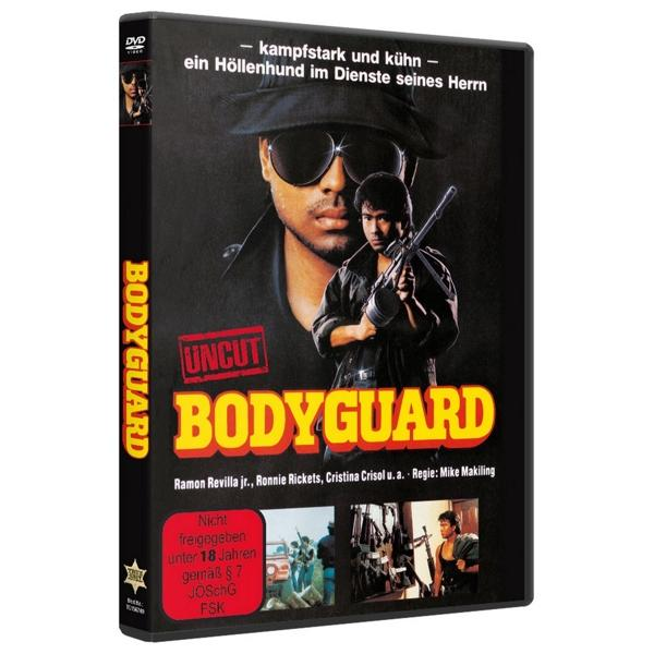 DVD-Cover des Films 'Bodyguard', mit einem Mann mit Sonnenbrille und einer Waffe.