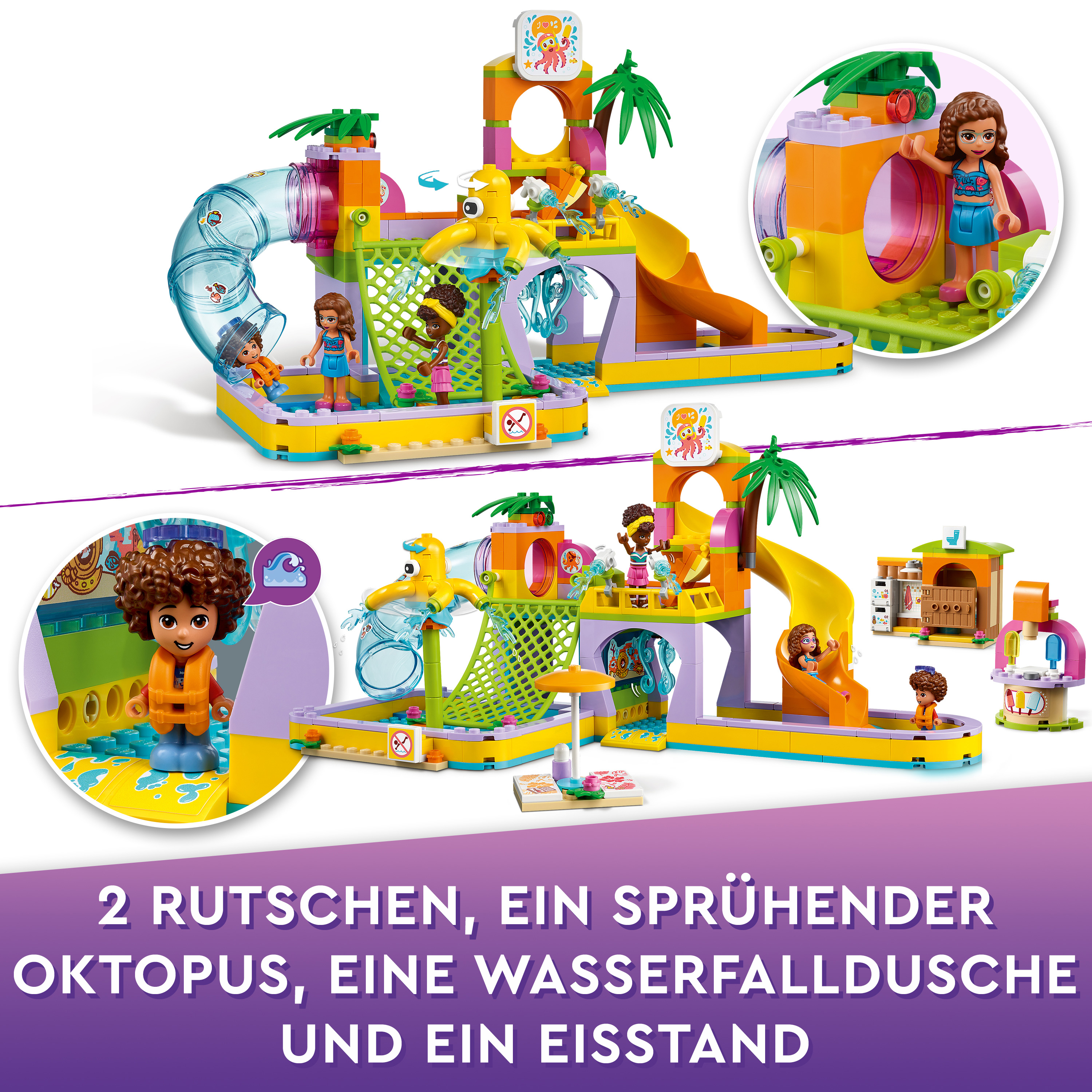 Friends LEGO 41720 Wassererlebnispark Bausatz, Mehrfarbig