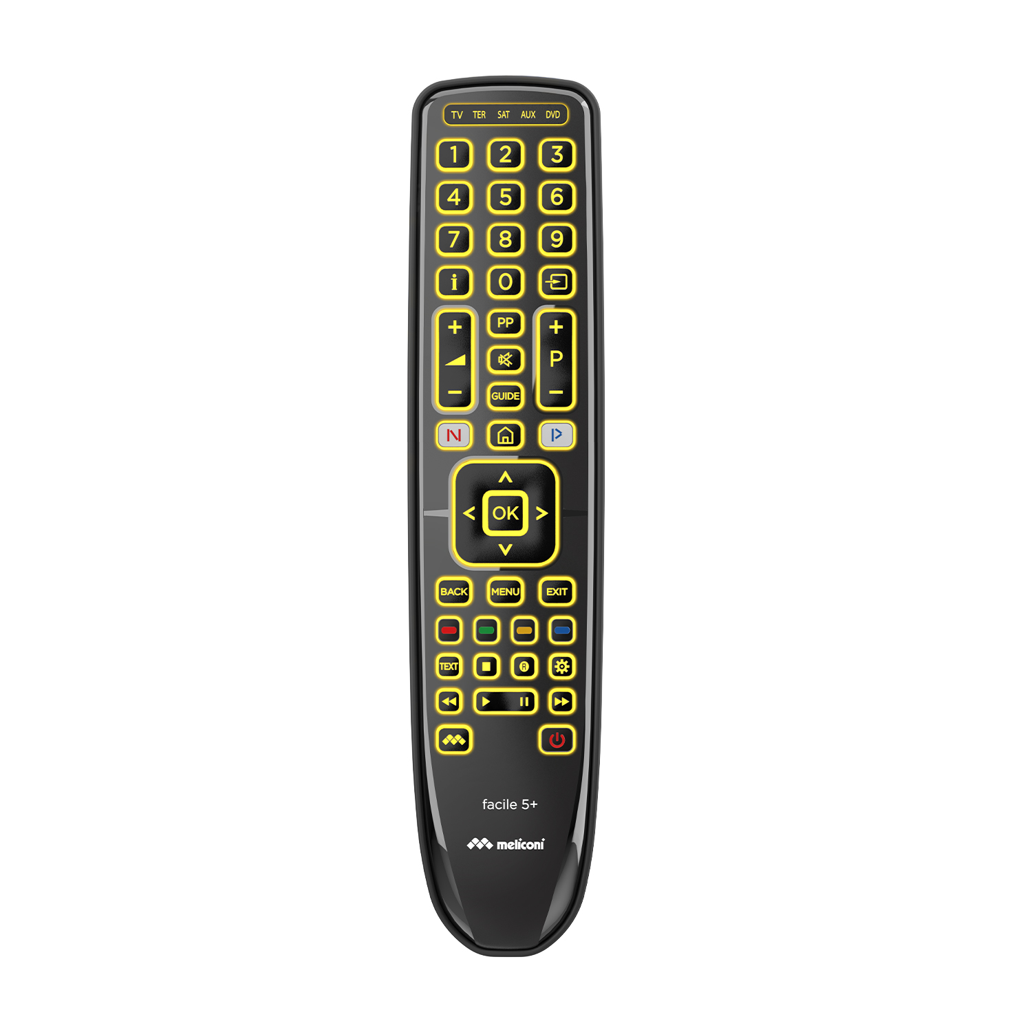 Telecomando Meliconi Facile 5+ LED Gumbody