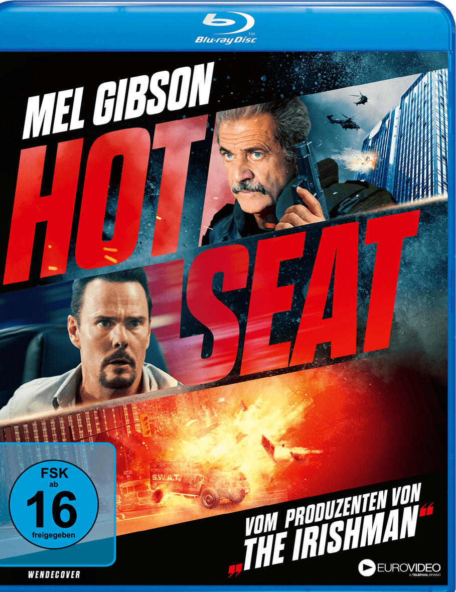 DVD-Cover mit Mel Gibson, anderen Schauspielern. Titel HOT SEAT. Das Bild zeigt Szenen aus dem Film.