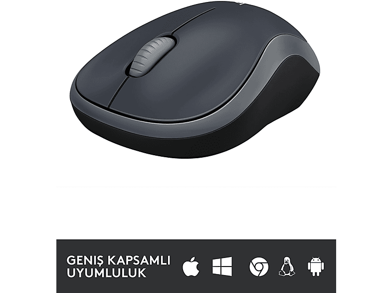 LOGITECH M185 USB Alıcılı Kompakt Kablosuz Mouse - Gri_1