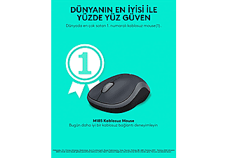 LOGITECH M185 USB Alıcılı Kompakt Kablosuz Mouse - Gri_7