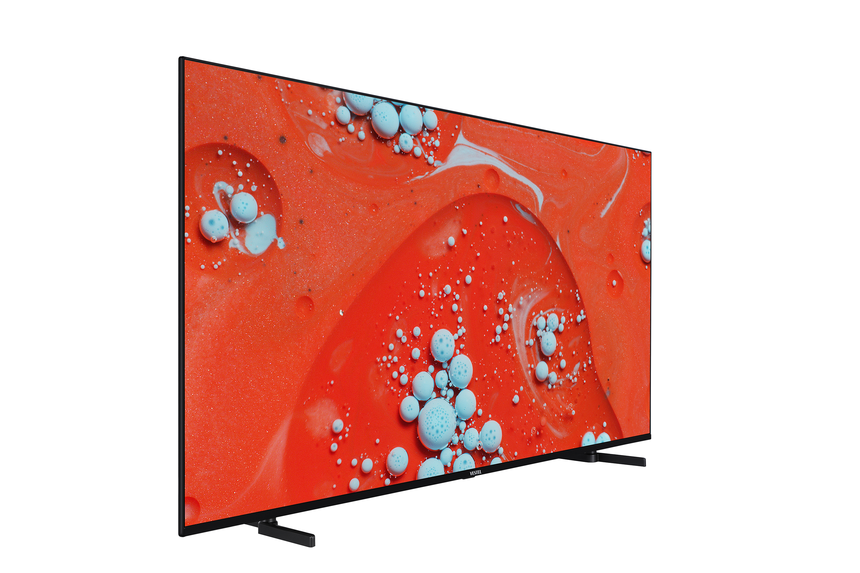 Renkli arka planlı TV ekranı. Siyah çerçeve.
