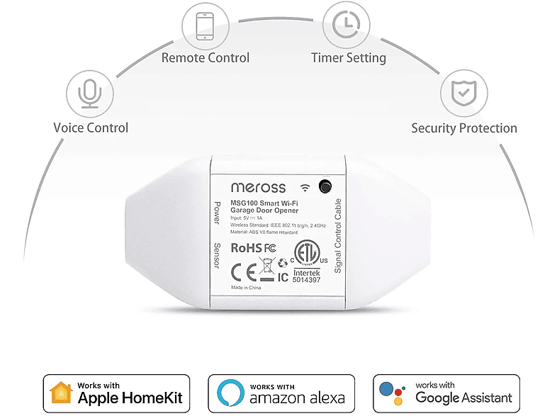 MEROSS Wi-Fi Uzaktan Kontrollü Akıllı Garaj Kapısı Anahtarı_2