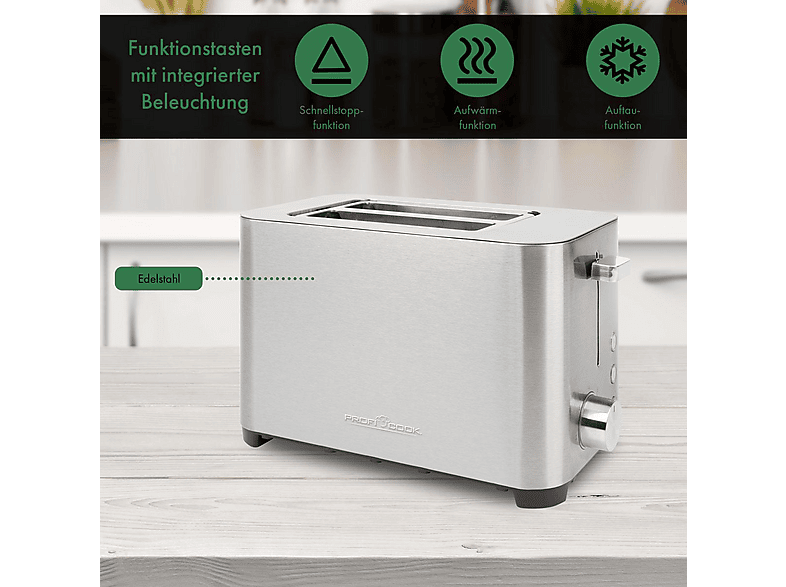 Profi Cook PC-TA 1251 Toaster (Silber, 850 Watt, Schlitze: 2) — Foto 4 von 5
