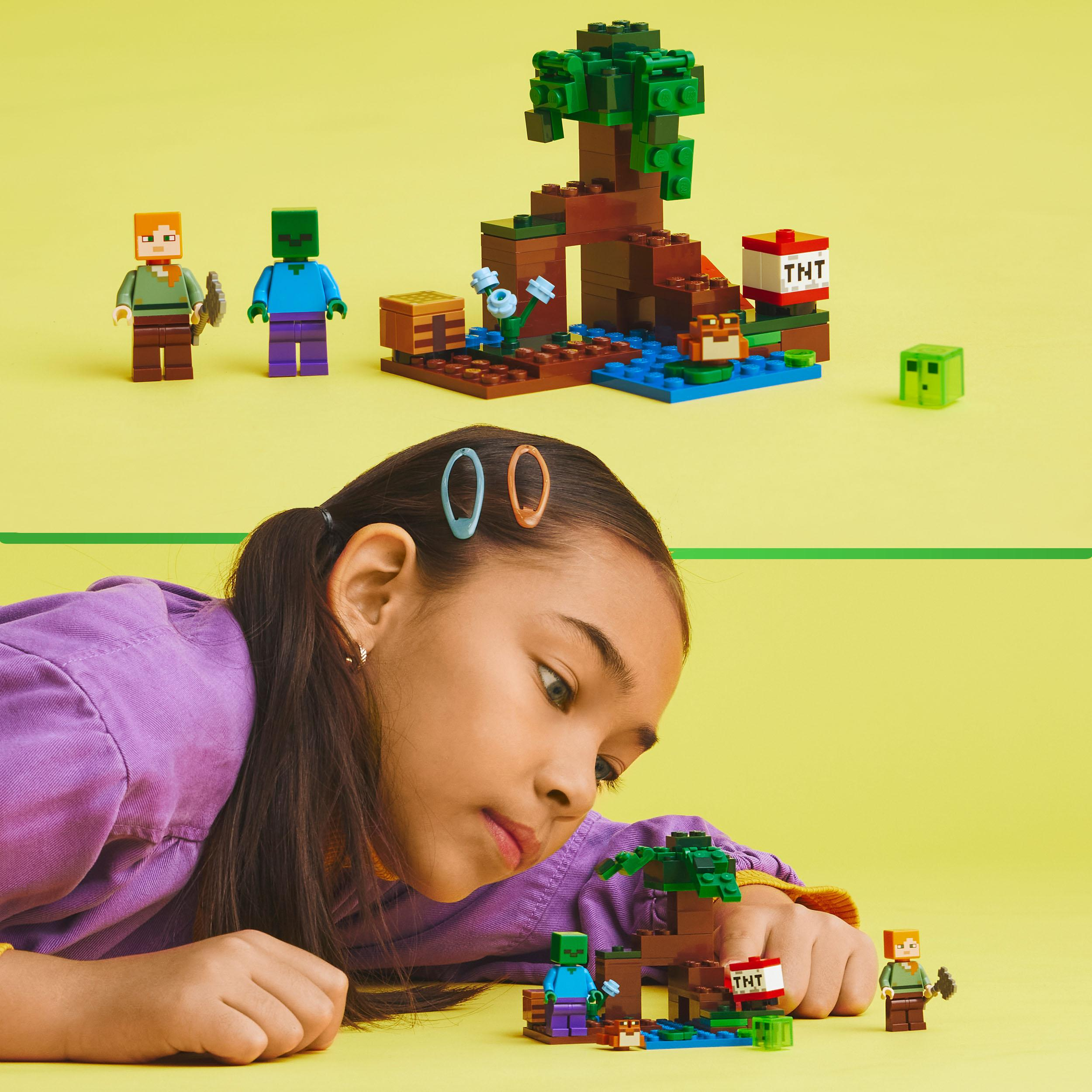 LEGO Minecraft 21240 Bausatz, Sumpfabenteuer Das Mehrfarbig