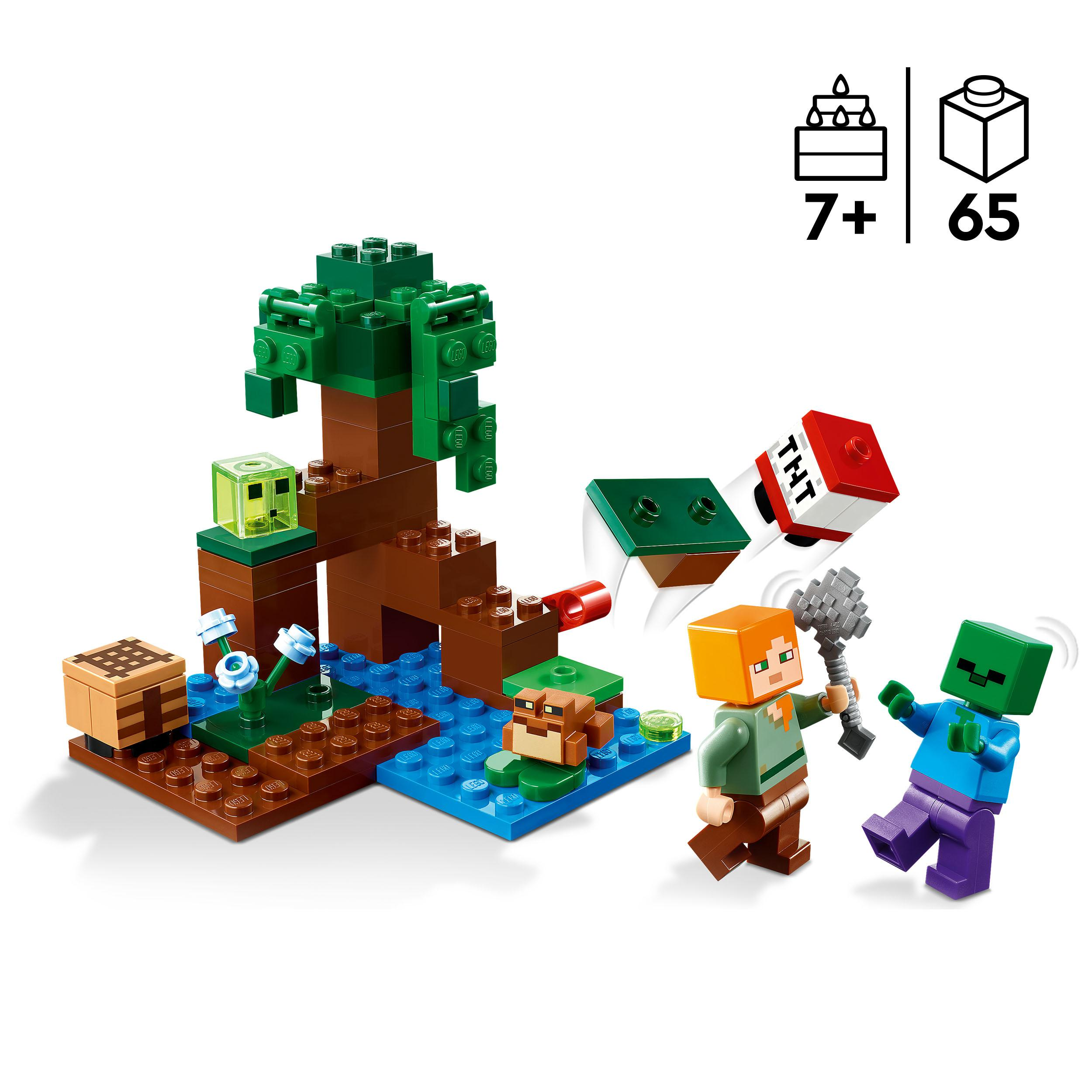 LEGO Minecraft 21240 Bausatz, Sumpfabenteuer Das Mehrfarbig