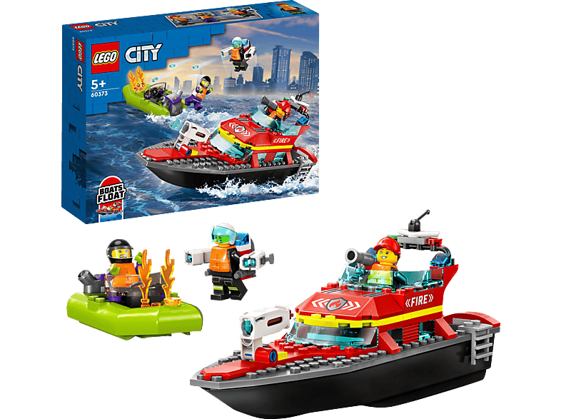 LEGO City 60373 Feuerwehrboot Bausatz, Mehrfarbig