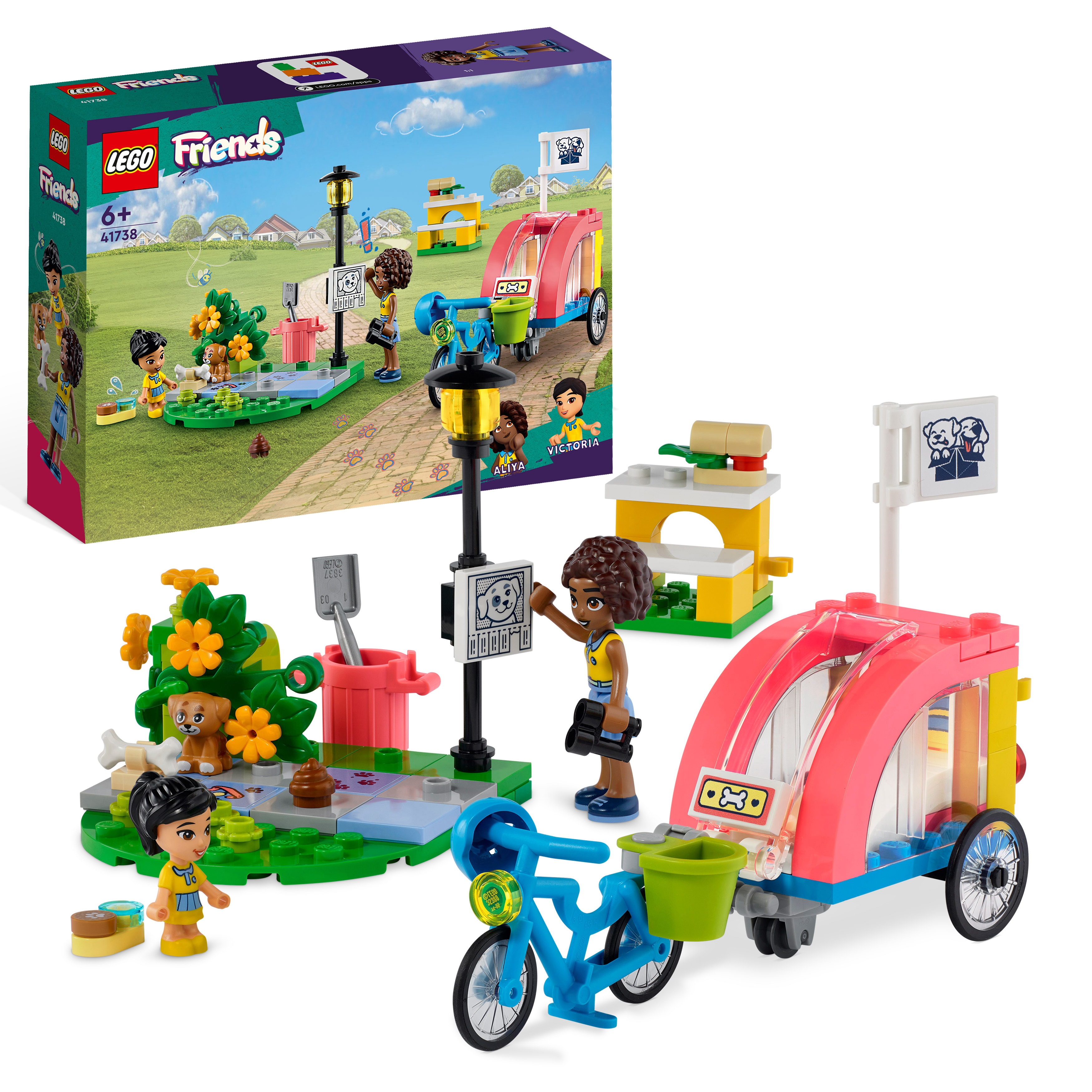 LEGO Friends 41738 Hunderettungsfahrrad Bausatz, Mehrfarbig