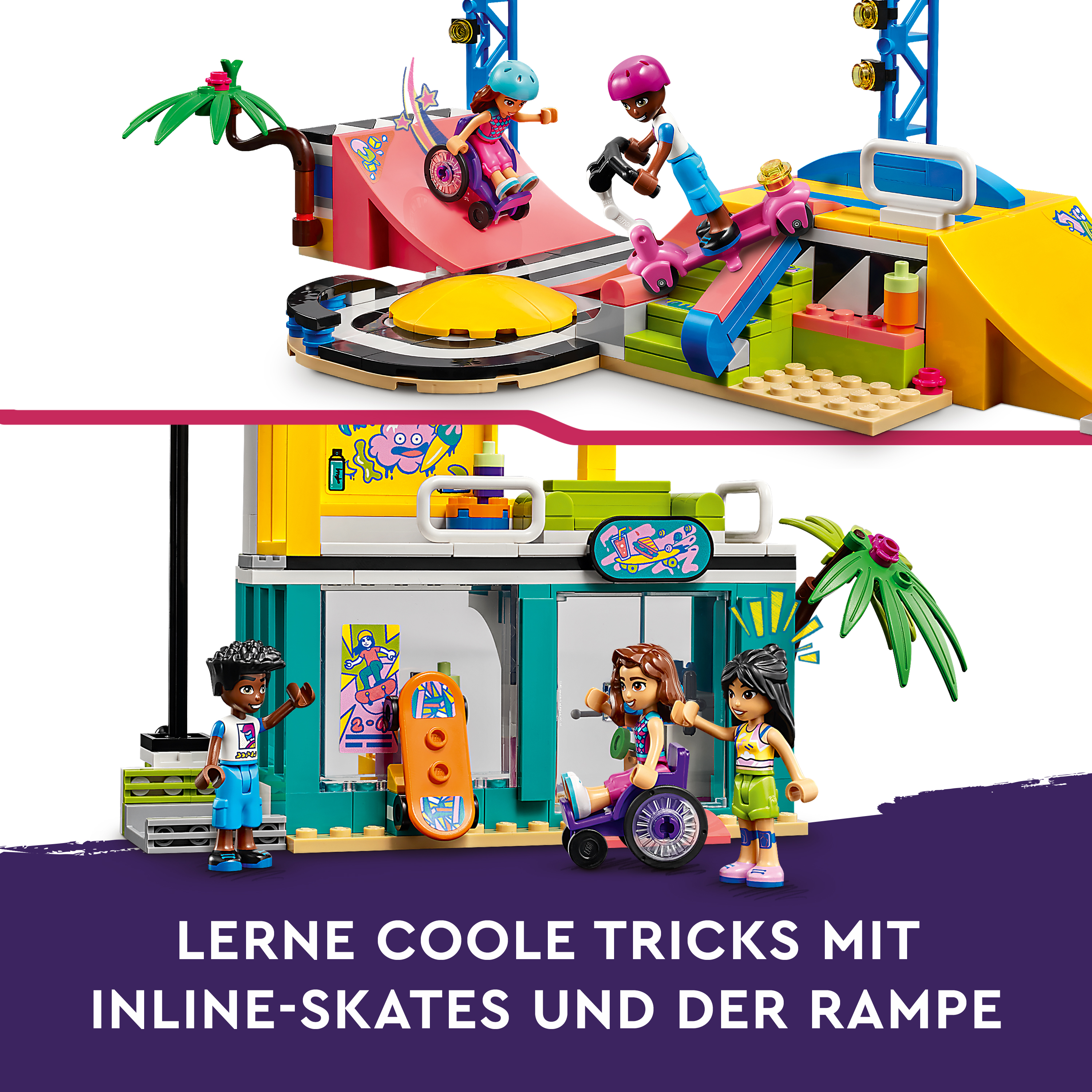 LEGO Friends Skatepark Bausatz, Mehrfarbig 41751