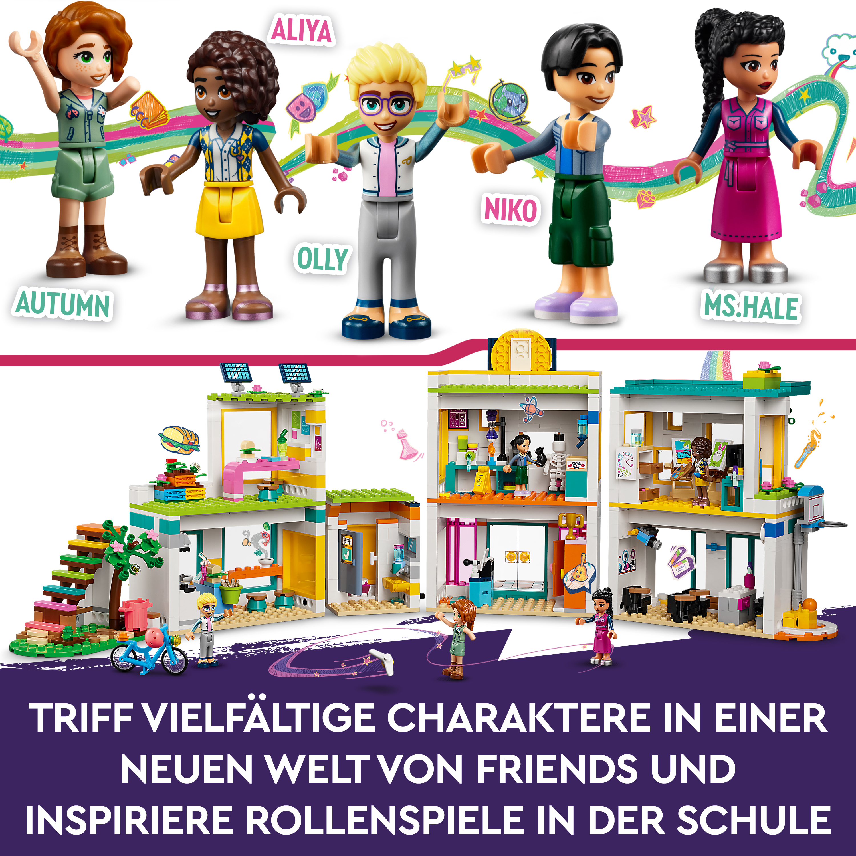 LEGO Friends 41731 Schule Bausatz, Internationale Mehrfarbig